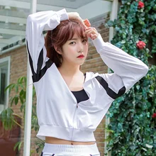 Fanceey спортивная куртка для бега с длинным рукавом для спортзала женская спортивная куртка Женский Для Фитнеса Йоги Топы быстросохнущие ветровки с капюшоном для женщин