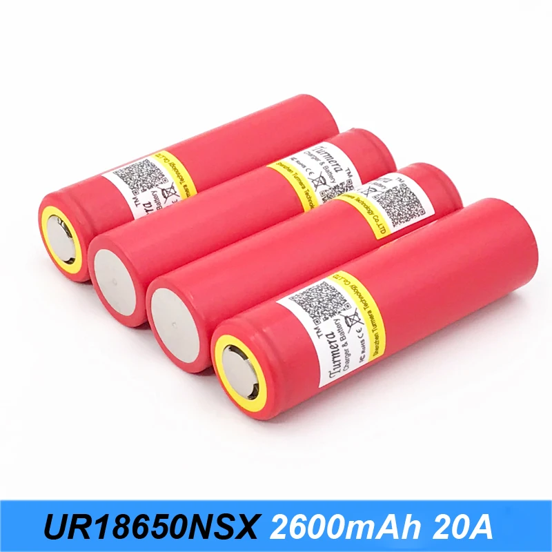 18650 2600 мАч оригинальный 3,6 В 18650UR18650NSX 2600 мАч непрерывной 20A E-Cig для Sanyoo 2600 мАч 20A 3,7 В аккумулятор + Flat top