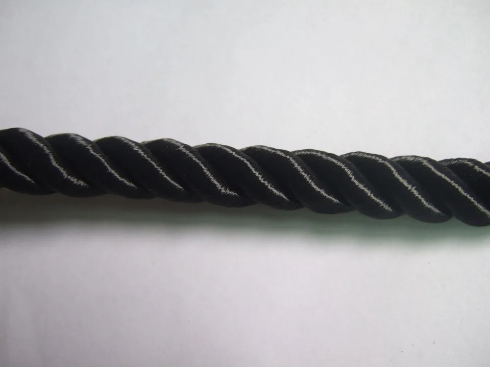 10mm Twisted Cord Trim Rope/Braid Black Color 5 Metersrope clothingcord pantscord fringe