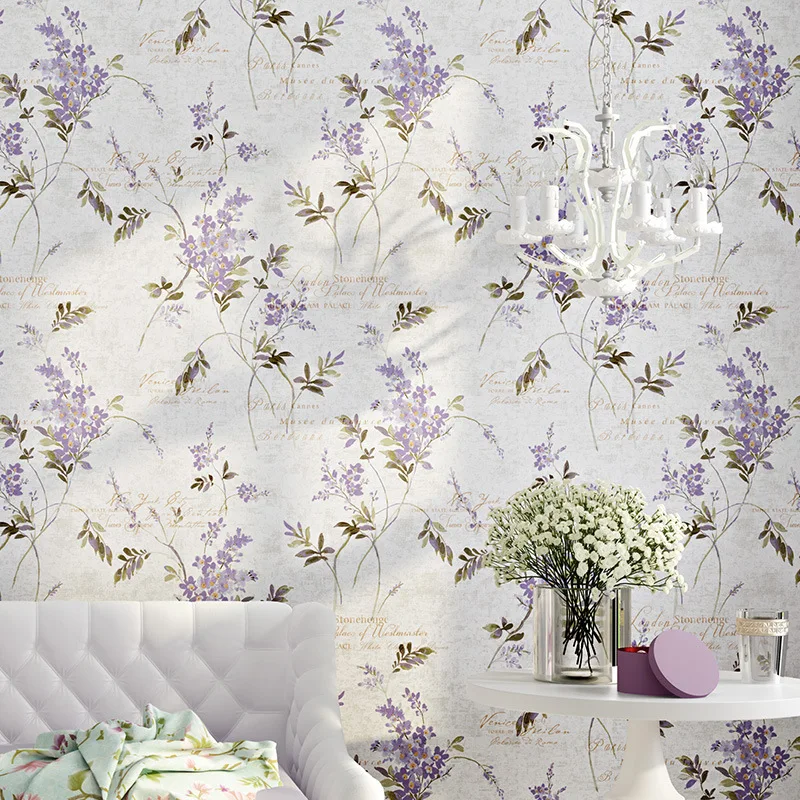 

53CM X 10M European country non-woven pattern wallpaper bedroom living room warm home decoration wallpaper on the wall