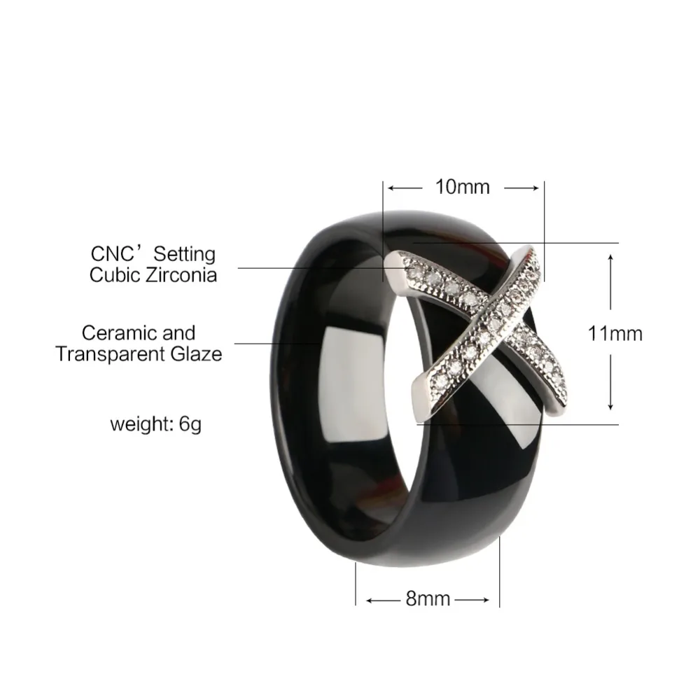 Anillo De Mujer Y Anillo De Cruz Negro De Cristal Aaa Más De Anillo De Mujer Y Anillo De Cruz Negro De Cristal Aaa Más De