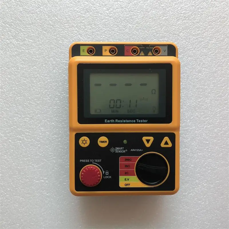 

Smart Sensor AR4105A Digital Earth Ground Resistance Meter Tester Megger Test Meter Megohmmeter Range 0-200 Ohm 2/3Lines