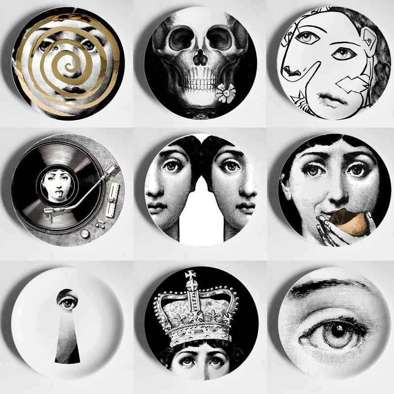 Goede Fornasetti Decoratieve Plaat Opknoping Keramische Ambacht Woninginrichting Muur Decoratieve Schotel Itali euml; Stijl Achtergrond Schilderen Versiering