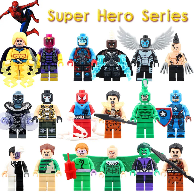 

1 PC Promotion Angel Daken Storm Apocalypse X-men The Riddler Beast Boy Spiderman Kraven The Hunter Super Heroes Building Blocks