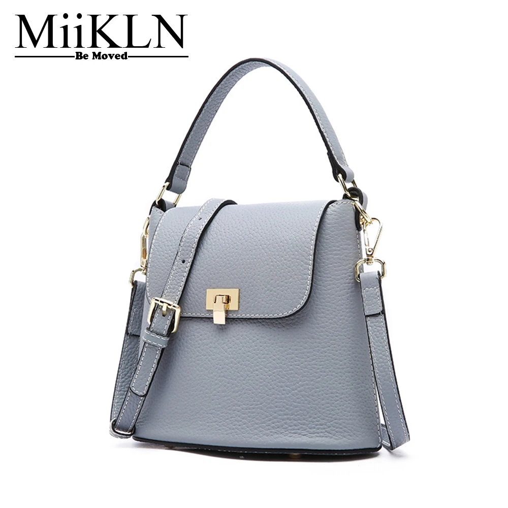 

MiiKLN Small Women Bags Black Grey Pink Green Genuine Leather Female Flap Cow Leather Messenger Bags For Summer Ladies Bag