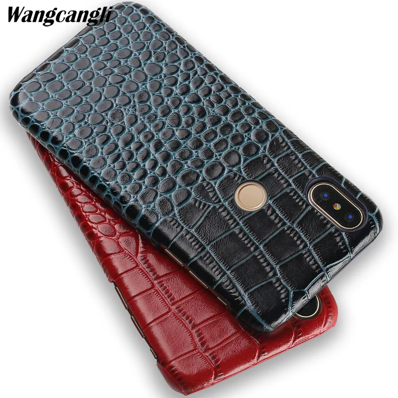 

New crocodile texture phone case for xiaomi redmi 4x Genuine leather half-pack mobile phone case for xiaomi redmi note 5 case