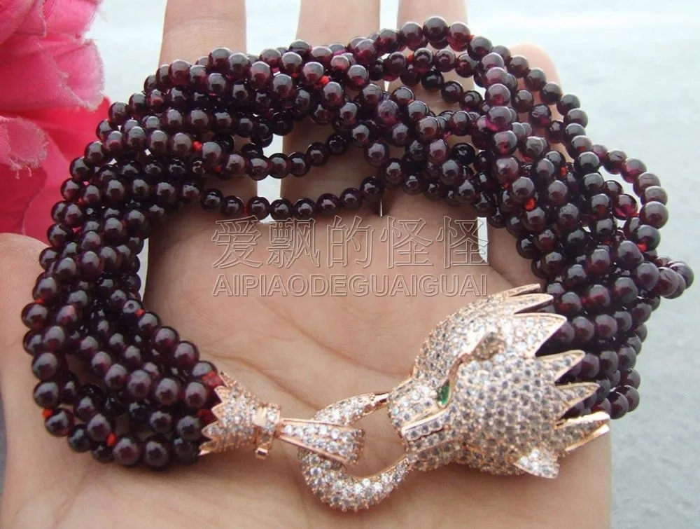 

B031615 8" 10Strands Natural Garnet Bracelet