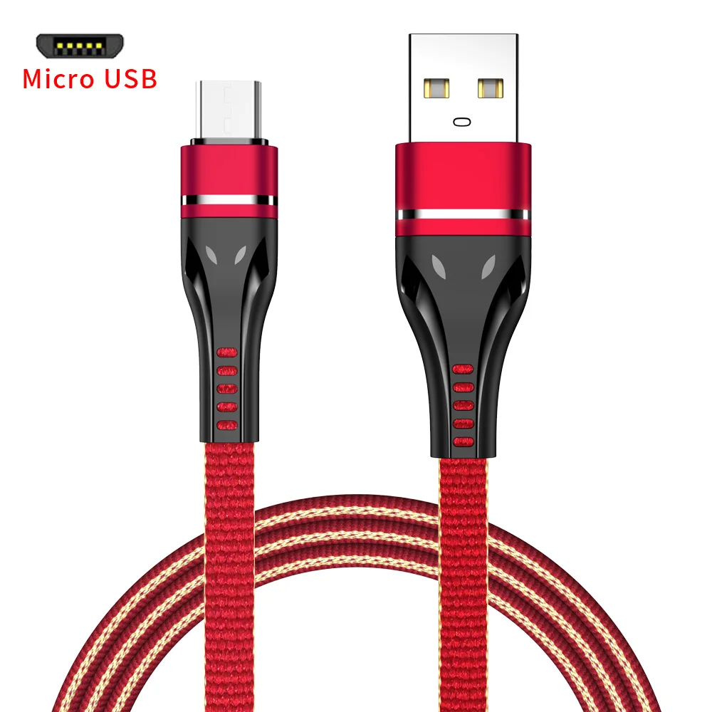 Микро USB кабель для быстрой зарядки для samsung Xiaomi Mi4 sony жила провода для передачи данных Шнур Android мобильный телефон зарядное устройство через Micro USB кабель 1 м - Цвет: Красный