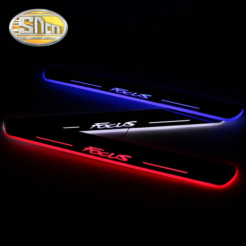 

SNCN Waterproof Acrylic Moving LED Welcome Pedal Scuff Plate Pedal Door Sill Pathway Light For Ford Focus 3 4 2012 - 2017 2018
