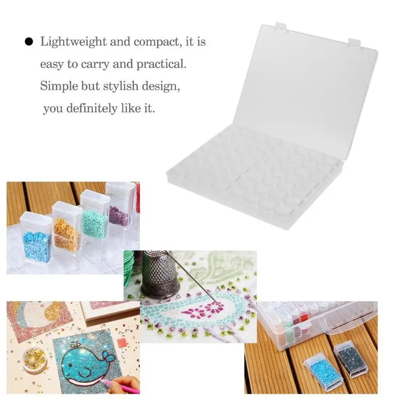

56 Grids Jewelry Box DIY Diamond Painting Drill Box Rhinestone Diamond Embroidery Crystal Bead Organizer Storage Case Container