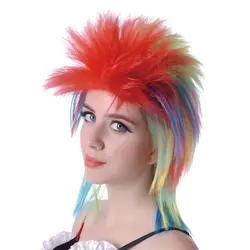 Длинные разноцветные вечерние парик Цвет прямые синтетические волосы парики для Для женщин 16 ''аниме Косплэй парики фо