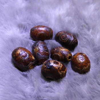 

2pcs/lot Druzy Brown Fat Tibetan Mystical Stone Necklace, Dzi Spherical Beads Tibetan Loose Dzi Loose Gems Stone Gate Beads