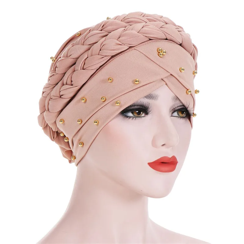 Дизайн мусульманские Skullies& Beanies Mesh& бархатный шарф кепки для женщин Элитный бренд жемчужный платок африканская повязка тюрбан шляпа