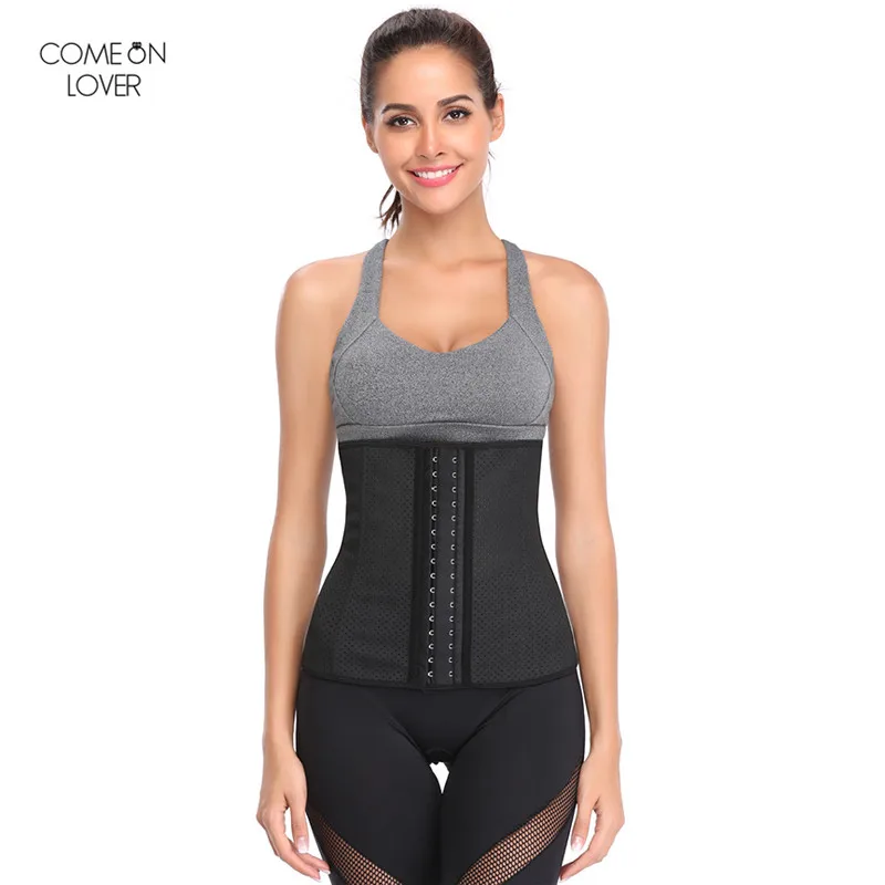 

Comeonlover Steel Bone Corset Latex Slim Underbust Girdles Corset Soft Workout Waist Cincher Breathable Waisttrainer AT2250