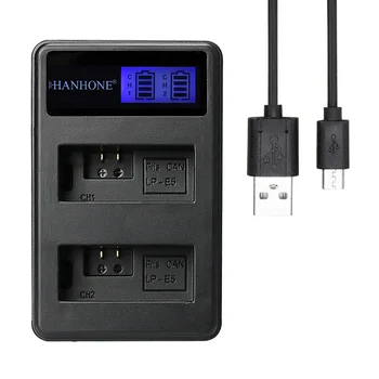 

5PCS LP-E5 Charger LCD USB Dual Charger For Canon Rebel XS Rebel XSi Rebel T1i 450D 1000D 500D Kiss X3 Kiss X2 Kiss F Battery