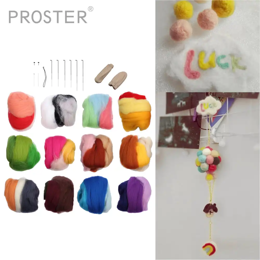 3 Set Lovely Dog Needle Felting Starter Kits Felting Wool Needles Hand Spinning DIY for Beginners Kids Craft