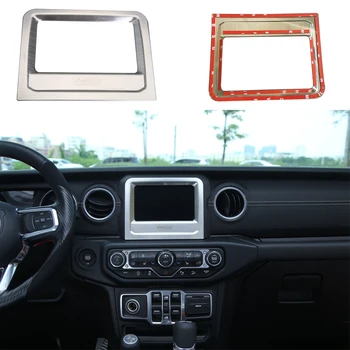 

JL1024 2018 navigation panel trims Black titanium brushed GPS Navigation Panel Frame Trim Cover car accessories Lantsun