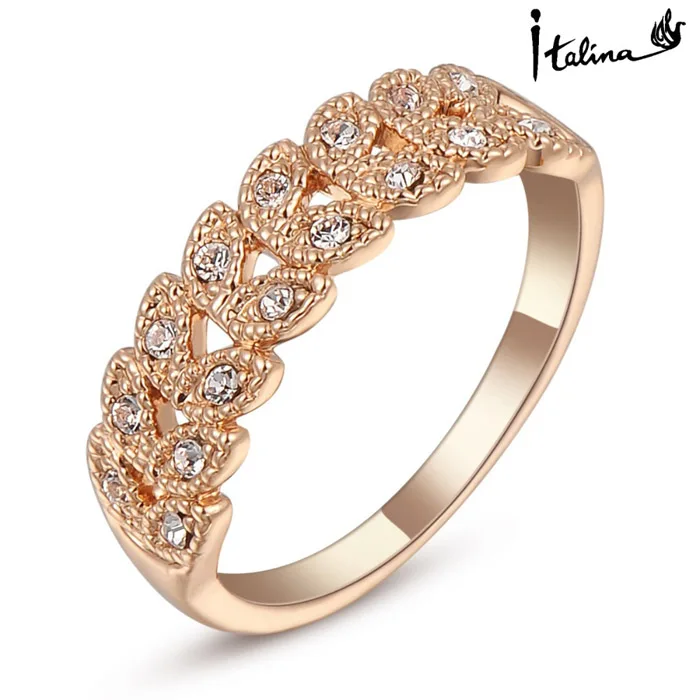 Real Italina Rings for women Genuine Austrian Crystal 18K Rose Gold Plated Vintage Rings New Sale