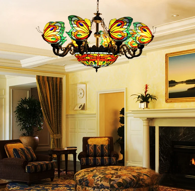 Stained Glass Butterfly Chandelier.12
