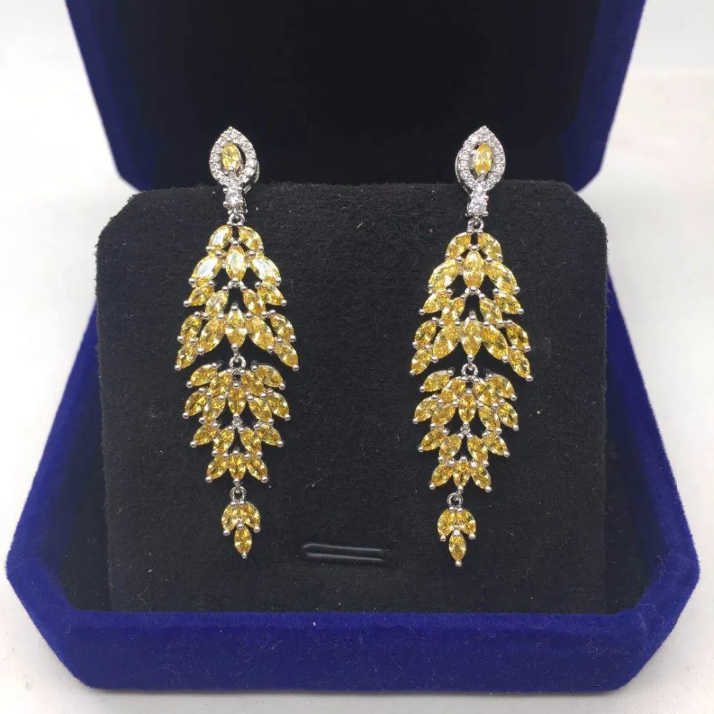 

AAA Cubic Zirconia Stone Long Wedding Earrings For Women Accessories