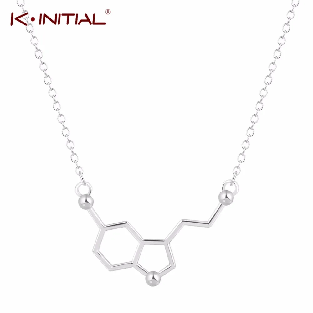 

Kinitial Serotonin Molecule Chemistry Necklace Unique Pendant Necklace Minimalist Molecules 5-ht Jewelry Gift For Girls Ladies