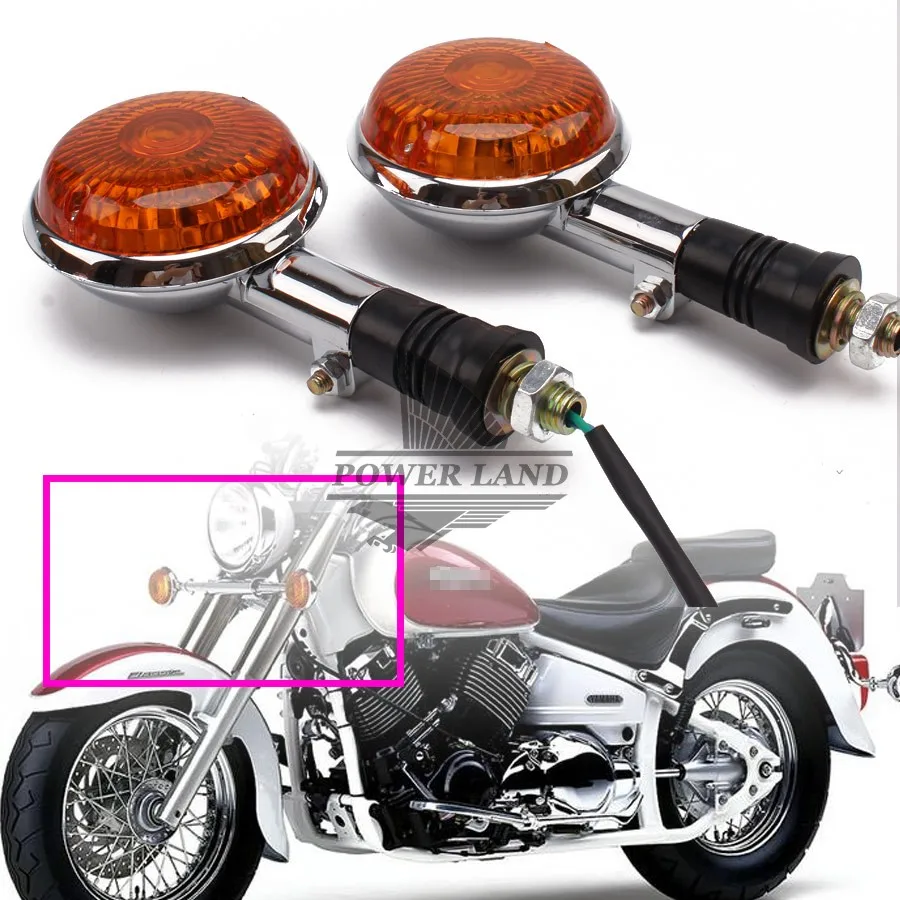 1 пара хромированная Янтарная линза Mototcycle янтарный свет указатели поворота