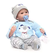 22″ Boy Alive Doll Set Handmade Silicone Reborn Baby Look Real Dummy for Kids Gift Toy Collects