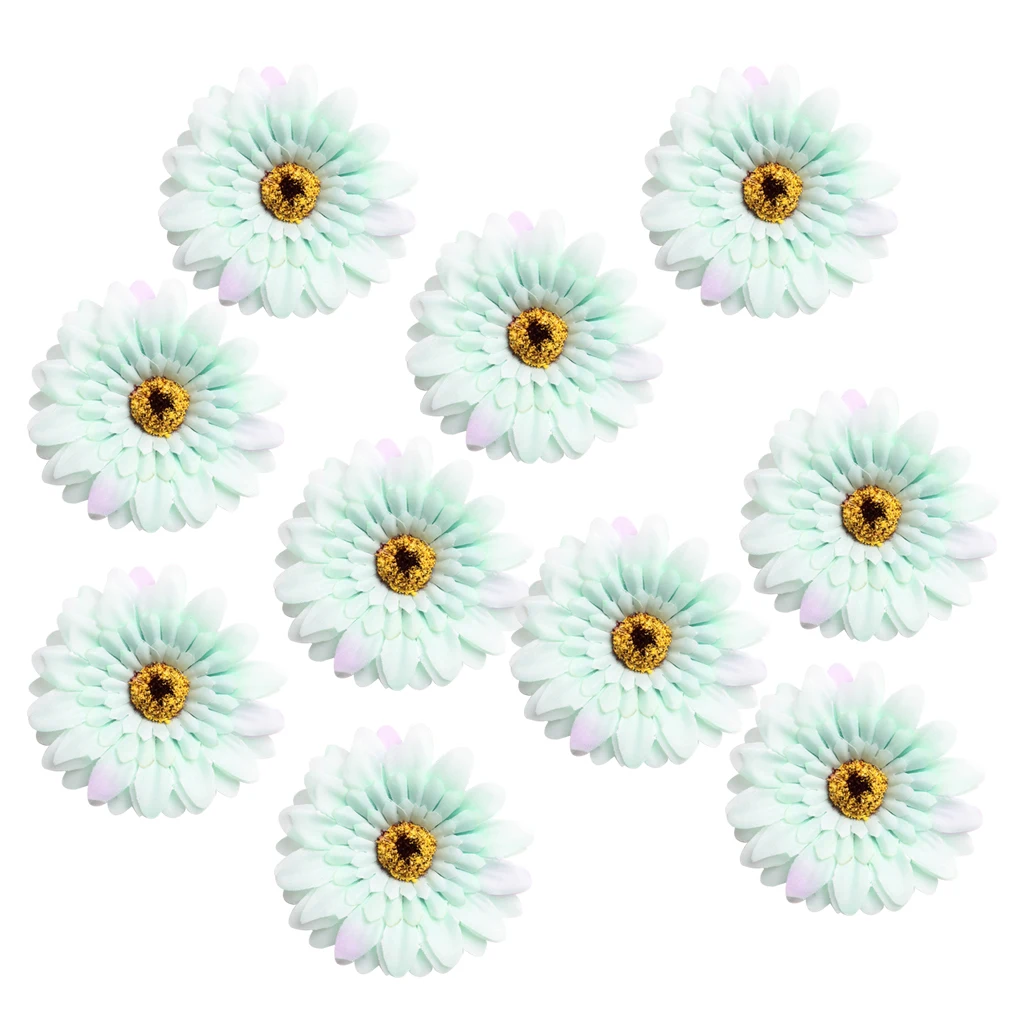 10pcs 7cm Artificial Daisy Flowers Heads DIY Road led Wedding Wall Decor Wreath