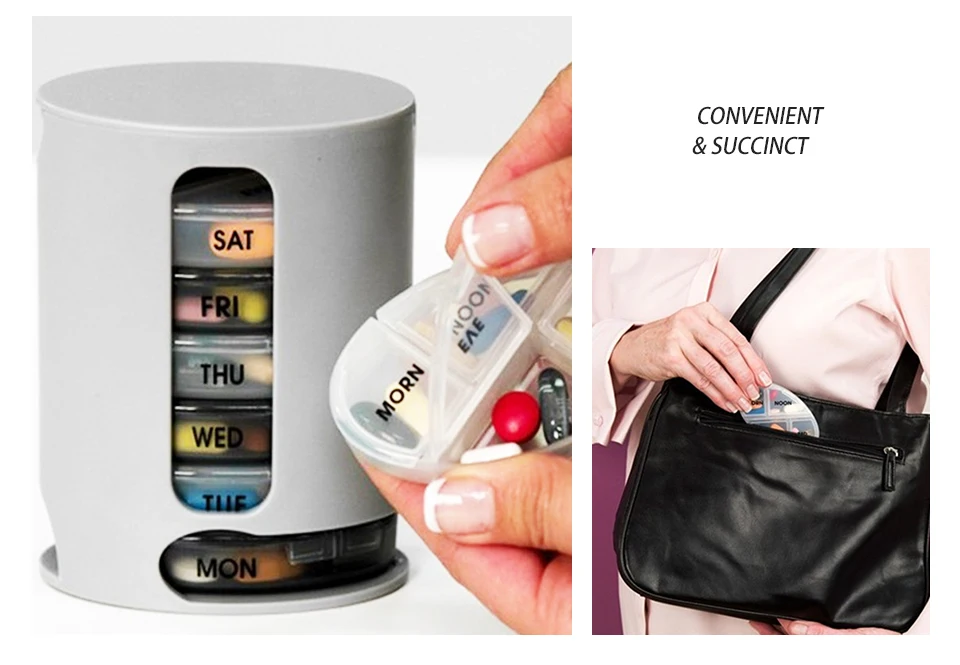 Portable Mini Pill Case Box Capsule Weekly Splitters OrganizerContainer For Tablets Compartment Transparent Plastic Storage Box (15)