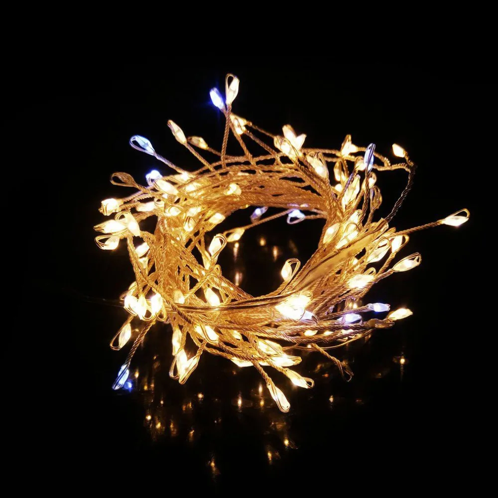 2M 120LEDs USB LED Silver Wire String Lights Fairy Firecracker Lighting