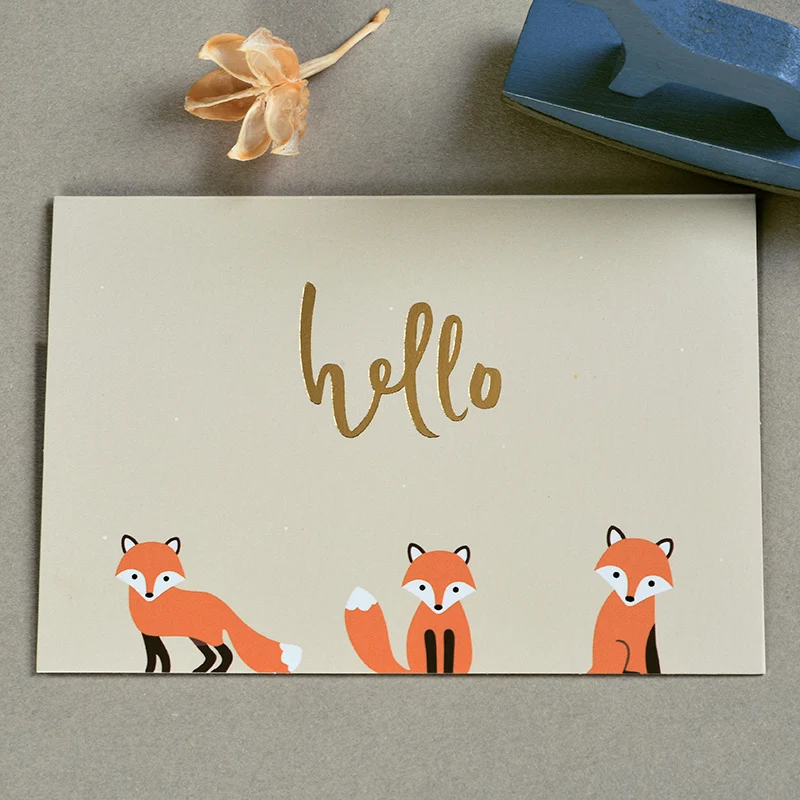 Милые мини поздравительные открытки лес животное маленькие открытки для сообщений подарок на день Святого Валентина, друг, спасибо карты