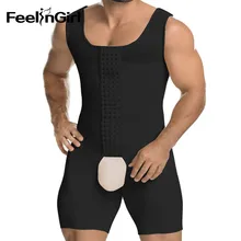 FeelinGirl мужской большой размер крючки ремни Классический без рукавов и u-образный вырез боди открытый промежность регулируемое моделирующее белье