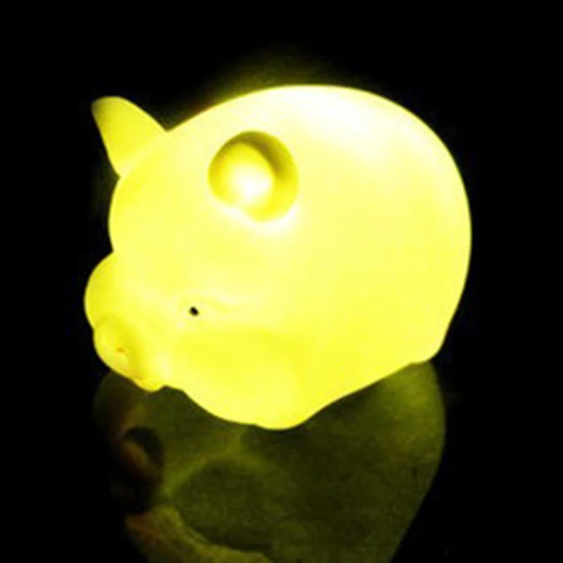 Quadruple Cute LED Night Light Pig Shape Children Bedside Lamp Kids