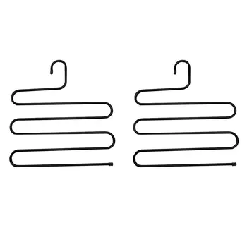 

Stainless Steel 5 Layers Shaped Pants Rack Clothes Hangers MultiFunctional Storage Hanger Cloth Rack Multilayer Hanger