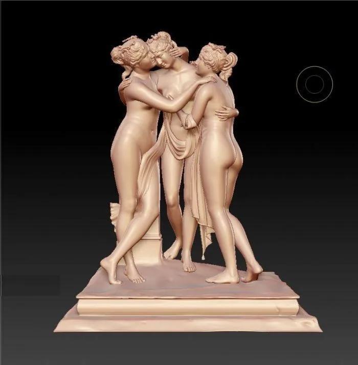 Новая 3D модель для ЧПУ 3D резная фигура скульптура машина в формате STL файл три Голые Женщины