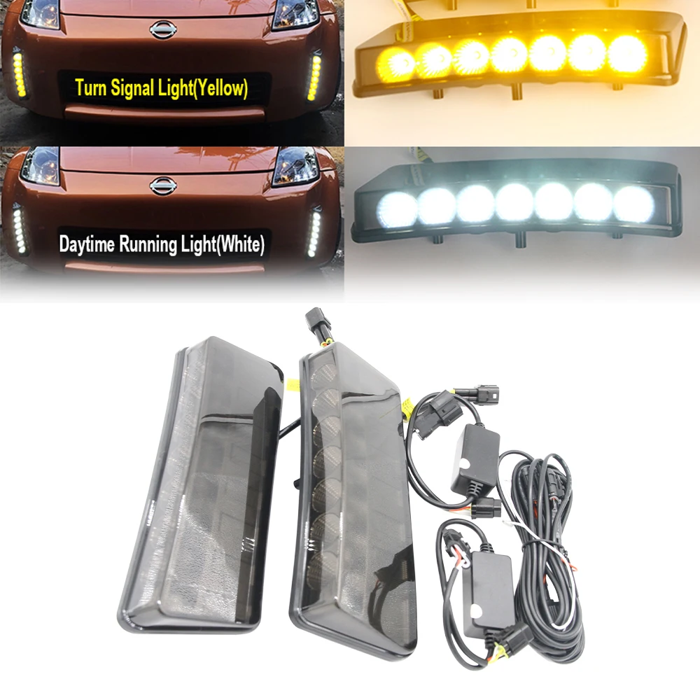 

Led Turn Signal Light Daylight Smoked Lens DRL for Nissan 350Z 03-05 Direct Replacement DRL Daytime Running Lamp