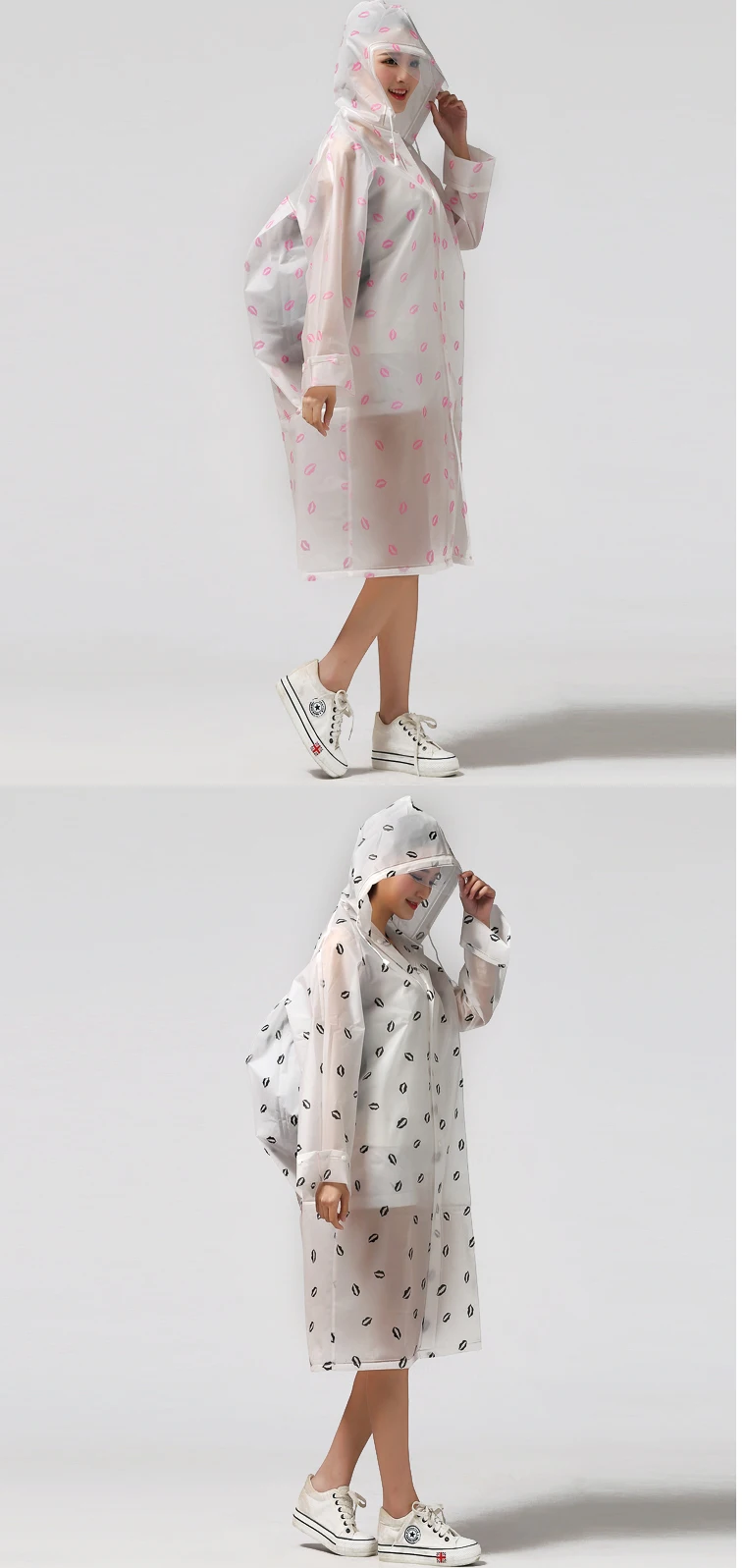 Women Transparent Portable Long Raincoats 20