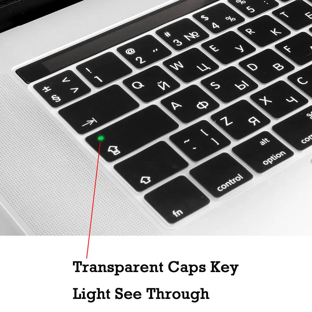 Русский/Английский раскладной силиконовый чехол-клавиатура для Macbook / новейший pro 13 15 с защитной панелью для сенсорного экрана