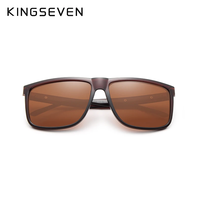 KINGSEVEN BRAND DESIGN Sunglasses Men Male Polarized Sunglasses Driving Vintage TR90 Square Frame Goggles Gafas UV400