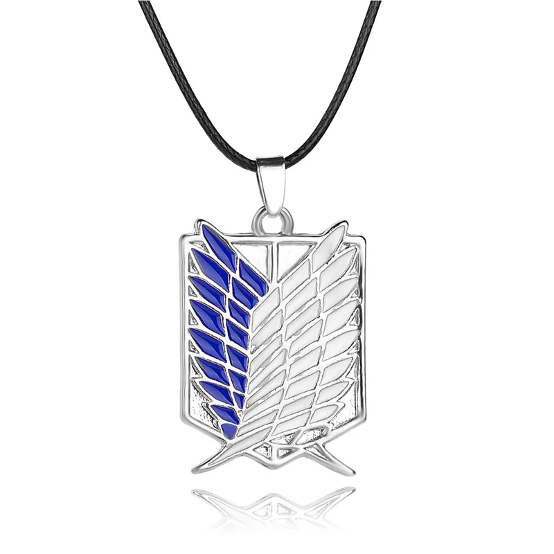 

Hot Attack on Titan Necklaces Pendants Wings Of Liberty Metal Unisex Leather Chain Fashion Children Jewelry Pendant Two Colors