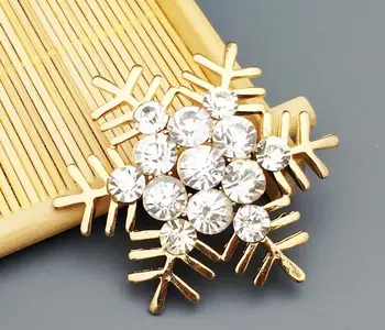 

20pcs 50mm Gold Plated Crystals SnowFlake For Scrapbooking Craft Hair Clip iPhone Case Decoration
