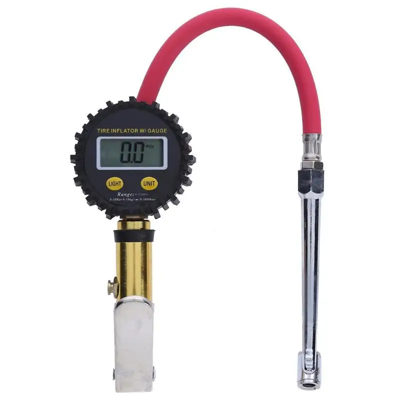 

Digital LCD High Precision Tire Pressure Gun Measurement Gauge Manometer Tyre Air Inflator with Hose for Motorcycle Van