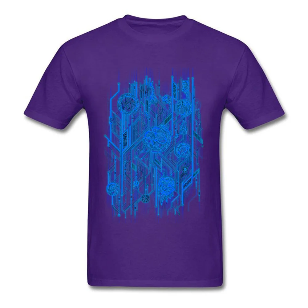 Zen Doodle Circuit Blue NEW YEAR DAY Pure Cotton Round Collar Tees Short Sleeve Funny T Shirt Fashionable Customized T-shirts Zen Doodle Circuit Blue purple