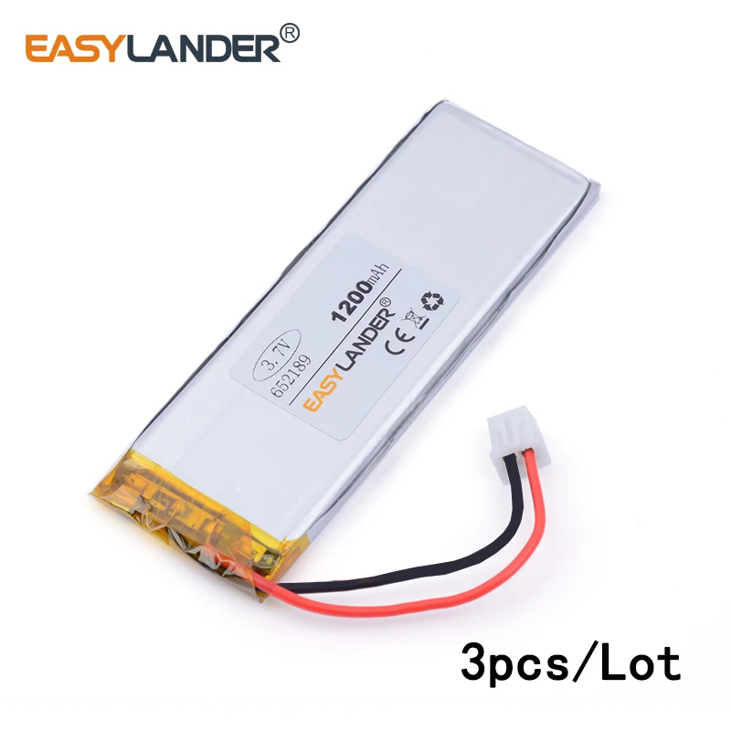 3 шт./лот XHR-2P 2 54 652189 1200 мАч 7 в литий-ионный полимерный аккумулятор запись звука для