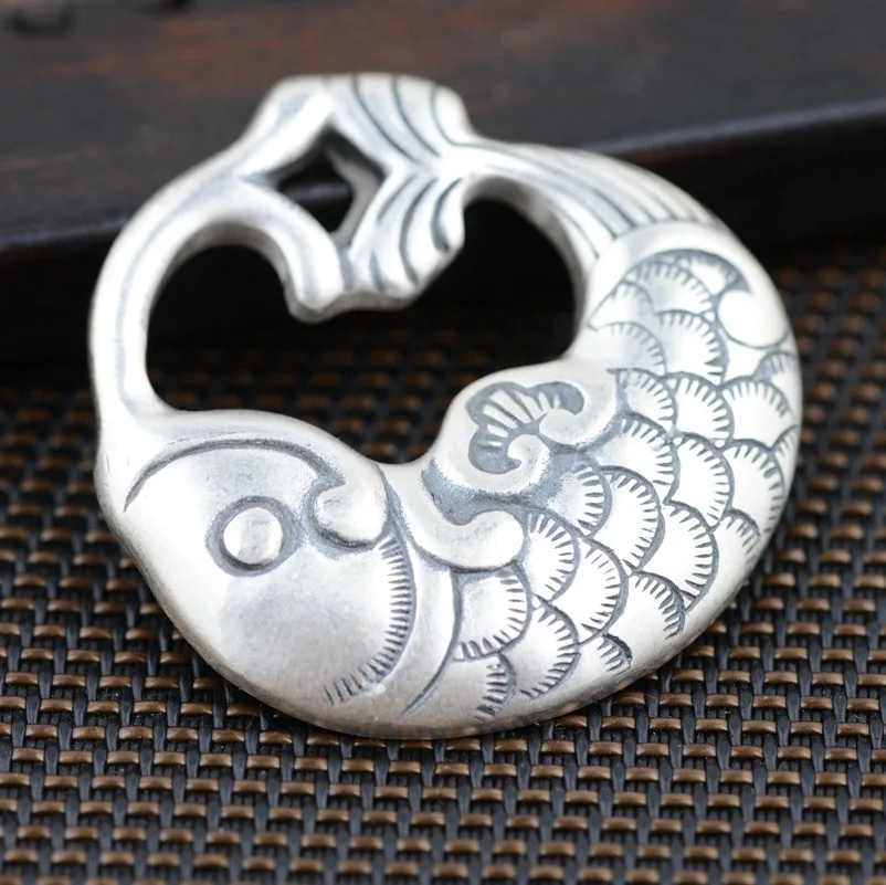 

Deer Wang Yinshi goldfish Pendant S990 Zuyin wholesale antique style female air sweater
