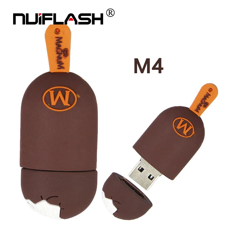 Usb в виде мороженого флеш-накопитель 4 GB/8 GB/16 GB/32 GB/64 GB pendrive силиконовые usb флэш-память 2,0 накопитель мультфильм u диск