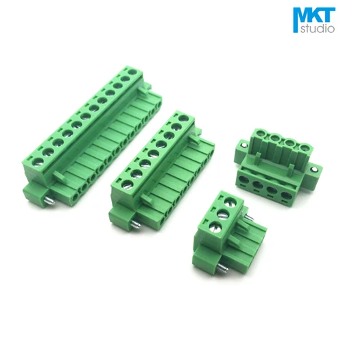 

100Pcs 4P 5.08mm Pitch Right Angle Female PCB Electrical Screw Terminal Block With Screw Fixed Hole Flange