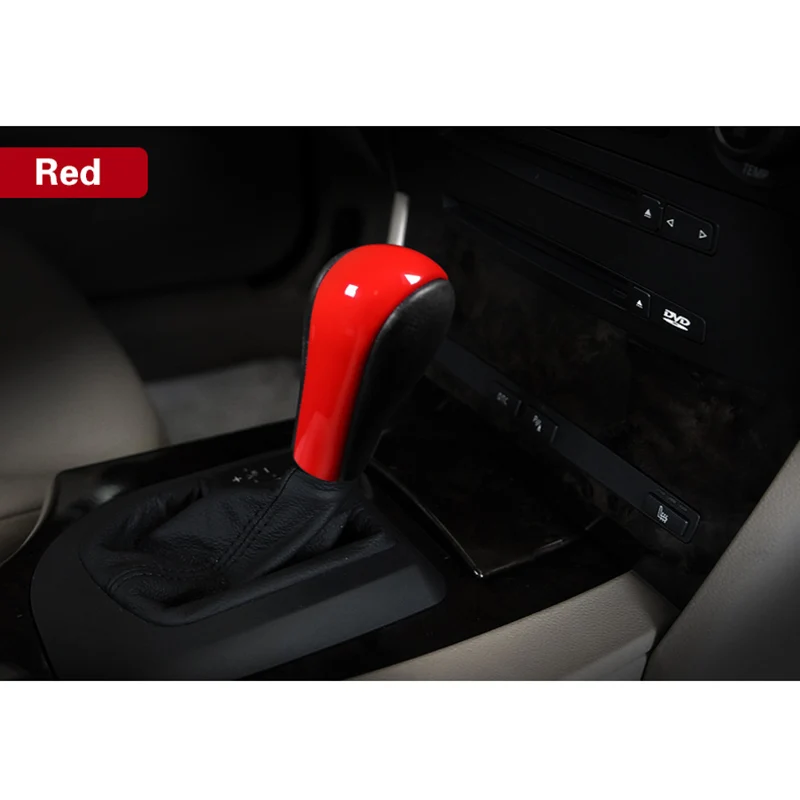 

New 1pc Bright Red Gear Sticker Car Shift ABS Cover Decoration Trim Sticker For BMW E60 2004-2007