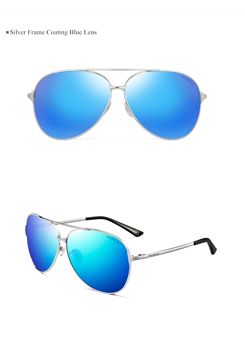 PARZIN, классические авиационные мужские солнцезащитные очки, фирменный дизайн, сплав, оправа пилота, поляризационные солнцезащитные очки для вождения, мужские, черные, UV400