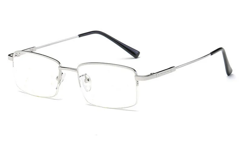 Новые модные очки переход фотохромные солнцезащитные очки для чтения очки для мужчин для женщин очки с диоптриями - Цвет оправы: Серебристый